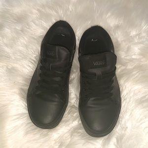 Vans Leather All Black Low Tops